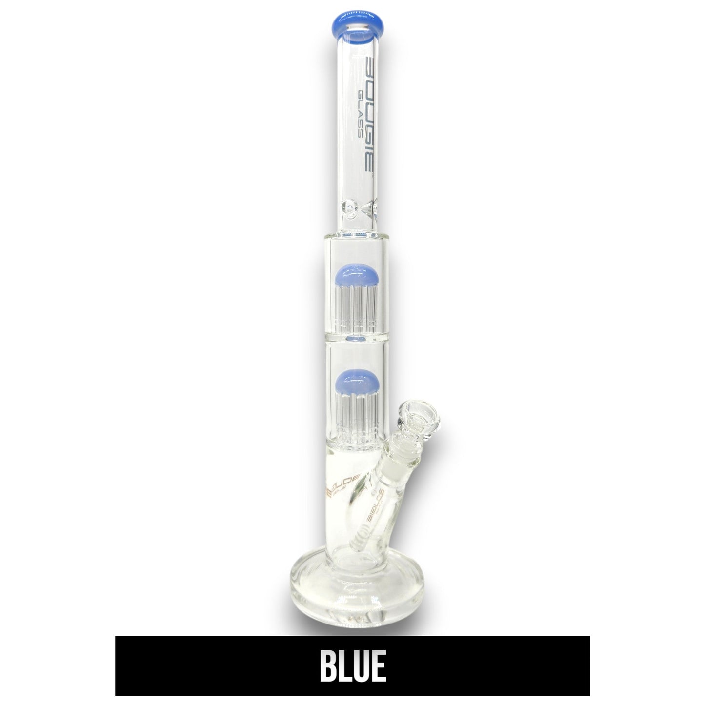 18" Bougie Glass Tree Perc Straight Tube Bong
