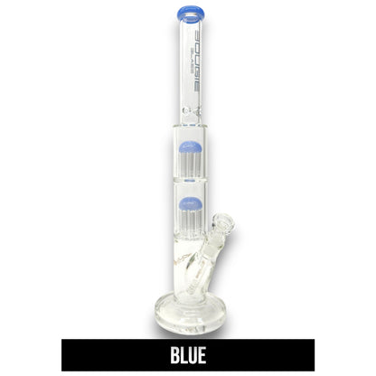 18" Bougie Glass Tree Perc Straight Tube Bong