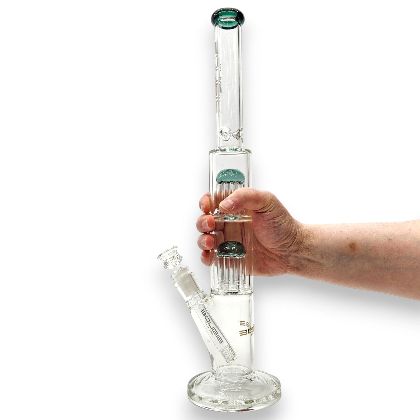 18" Bougie Glass Tree Perc Straight Tube Bong
