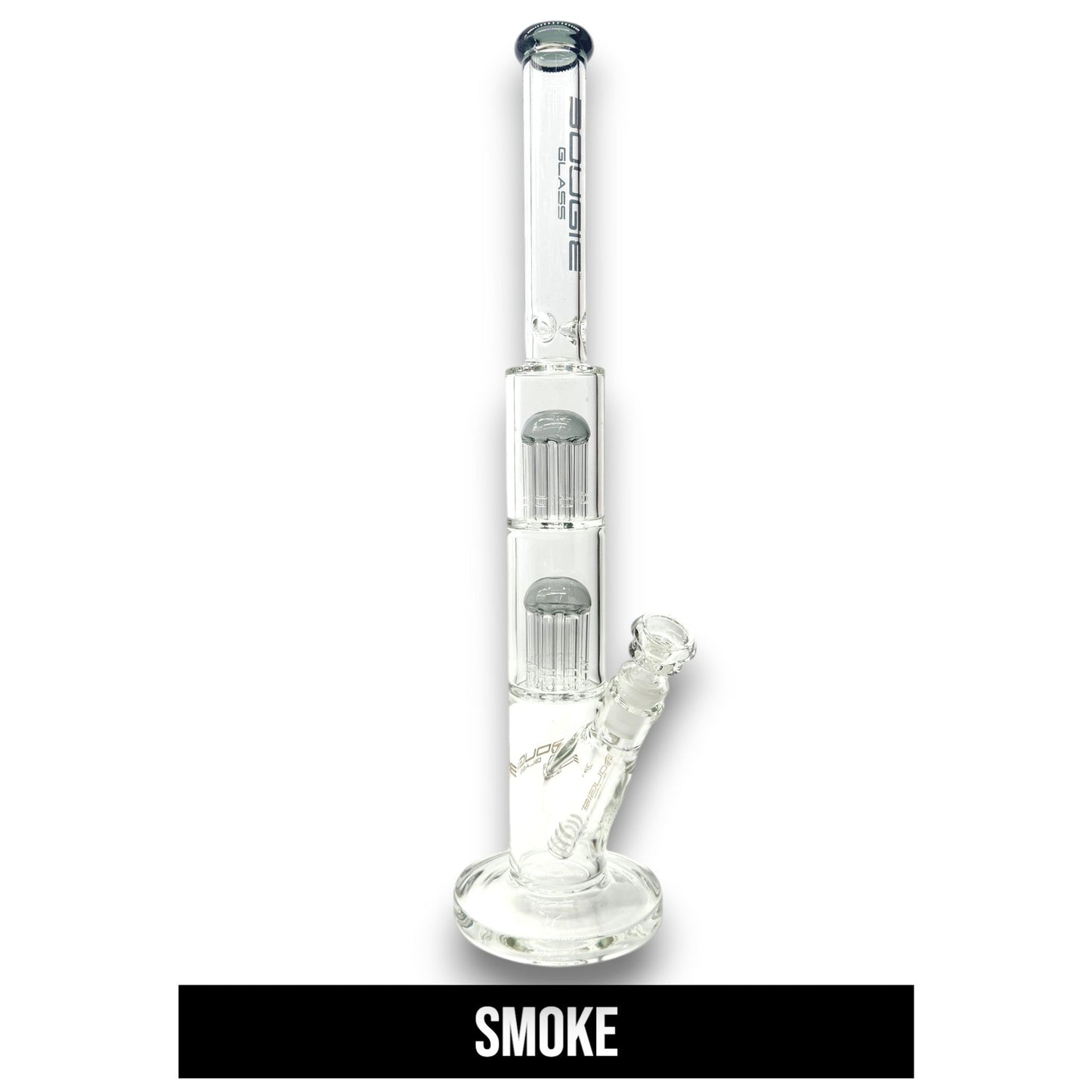 18" Bougie Glass Tree Perc Straight Tube Bong