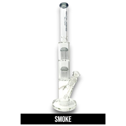 18" Bougie Glass Tree Perc Straight Tube Bong