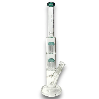 18" Bougie Glass Tree Perc Straight Tube Bong