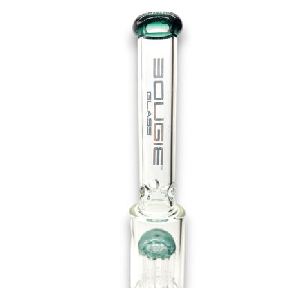 18" Bougie Glass Tree Perc Straight Tube Bong