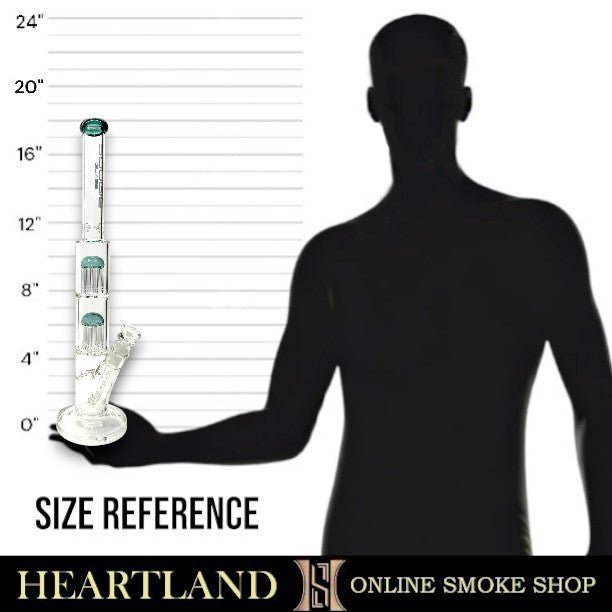 18" Bougie Glass Tree Perc Straight Tube Bong
