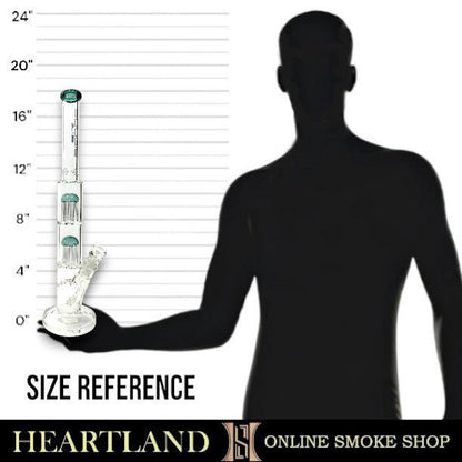 18" Bougie Glass Tree Perc Straight Tube Bong