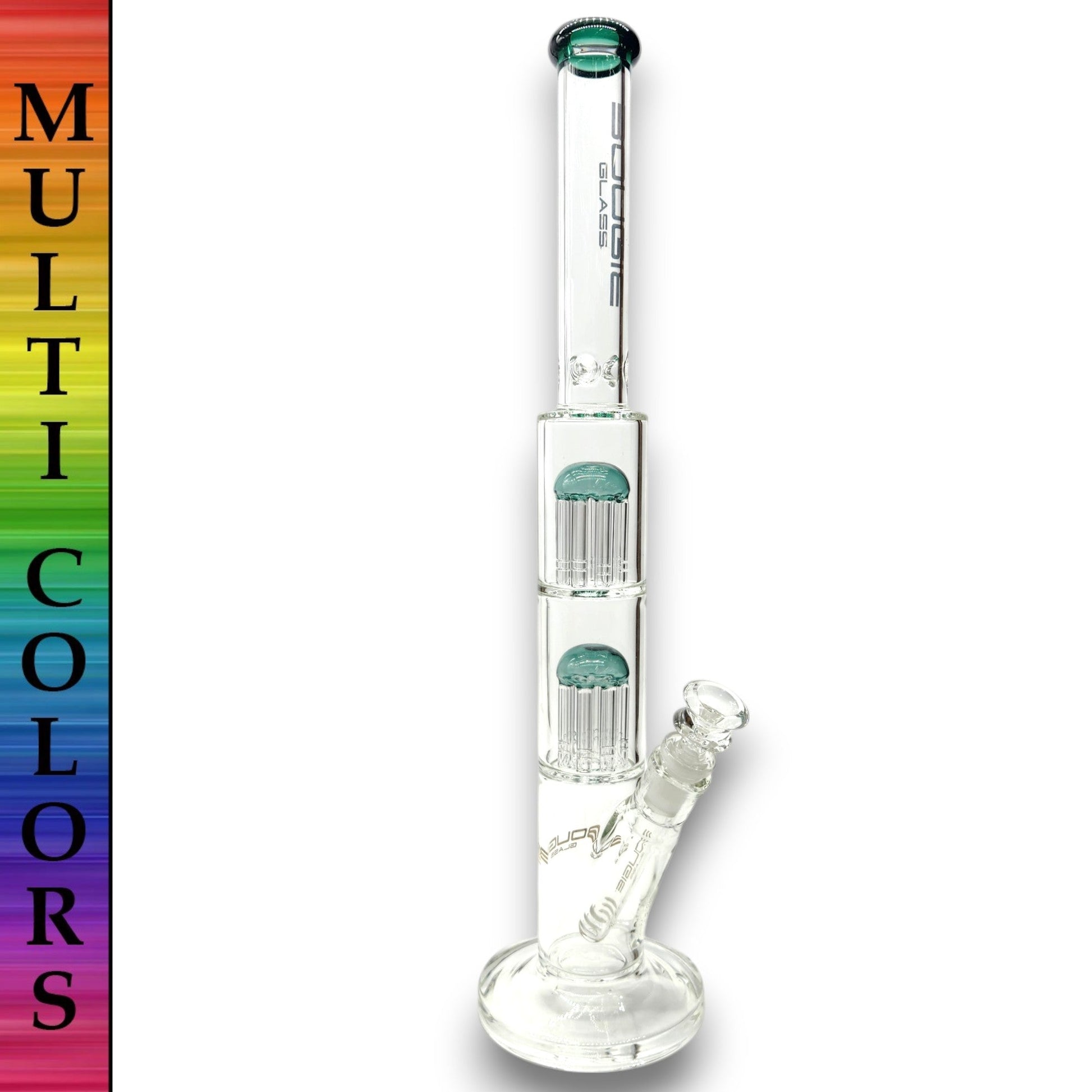 18" Bougie Glass Tree Perc Straight Tube Bong