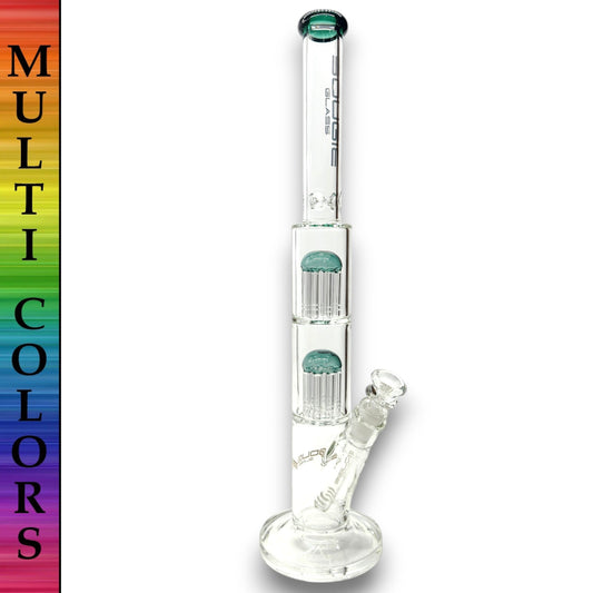 18" Bougie Glass Tree Perc Straight Tube Bong