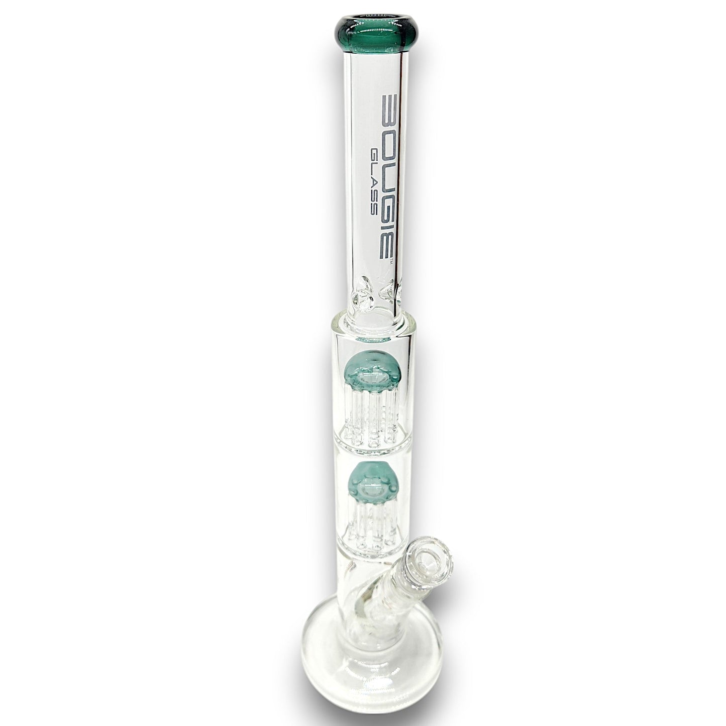 18" Bougie Glass Tree Perc Straight Tube Bong