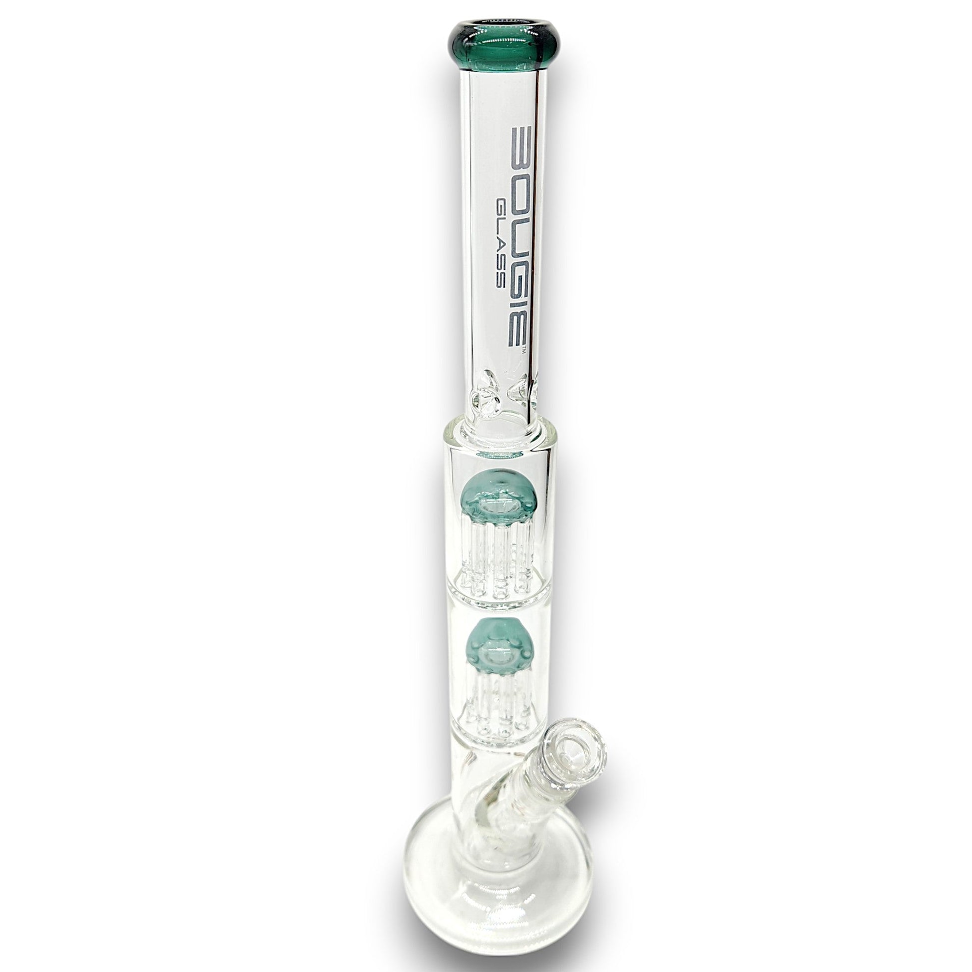 18" Bougie Glass Tree Perc Straight Tube Bong
