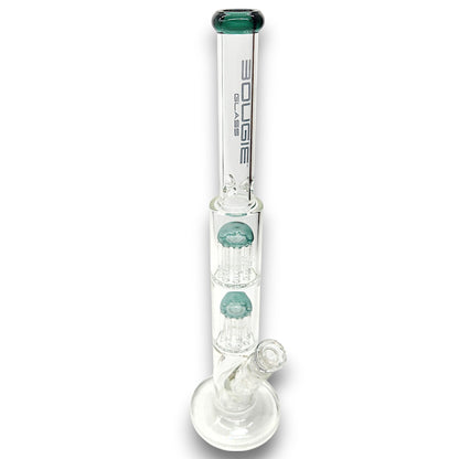 18" Bougie Glass Tree Perc Straight Tube Bong
