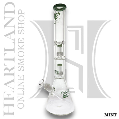 18" Diamond 7mm Heavy Duty Matrix Showerhead Percolator Beaker Bong