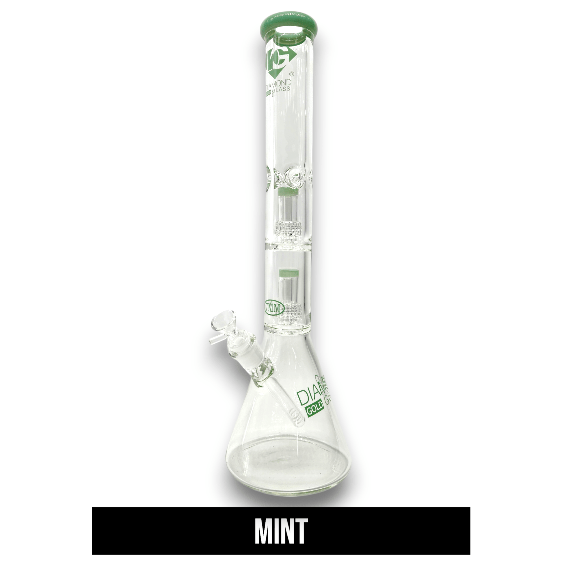 18" Diamond 7mm Heavy Duty Matrix Showerhead Percolator Beaker Bong