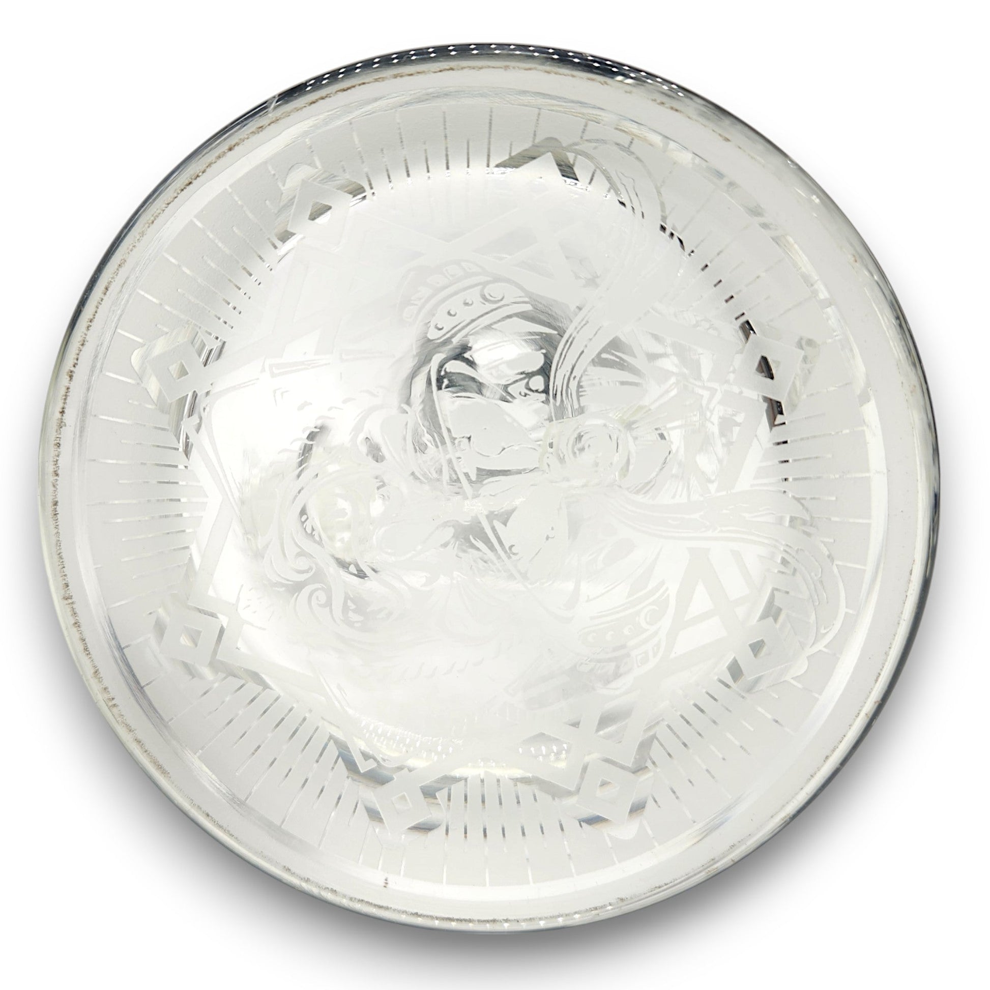 18" Heavy Duty Skull Etched Glass Design Beaker Bong