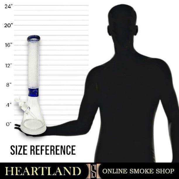 18" Heavy Duty Star Etched Glass Design Beaker Bong