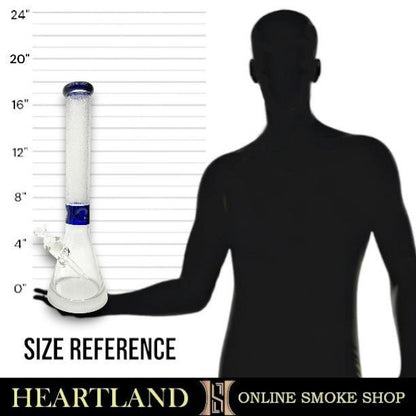 18" Heavy Duty Star Etched Glass Design Beaker Bong