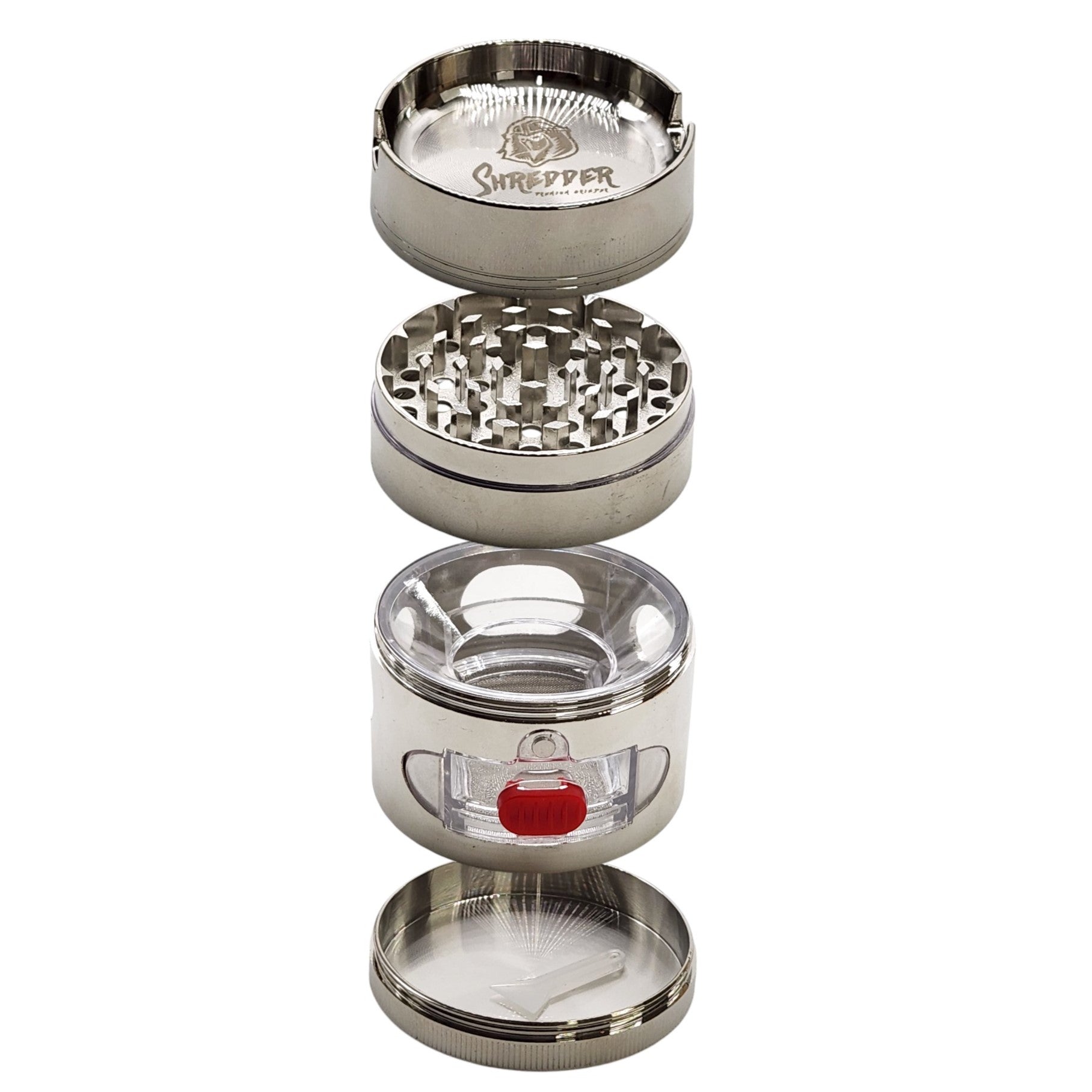 2 - 1/2" Shredder 4 Piece Grinder with Ashtray and Window