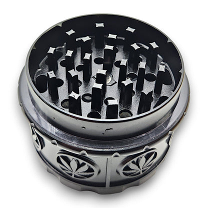 2 - 1/2" Shredder Pot Leaf 4 Piece Grinder