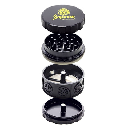 2 - 1/2" Shredder Pot Leaf 4 Piece Grinder