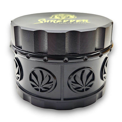 2 - 1/2" Shredder Pot Leaf 4 Piece Grinder
