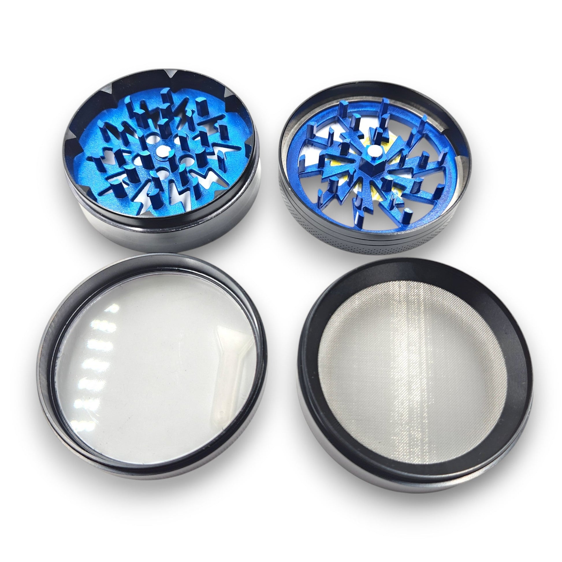 2 - 1/2" Shredder See Through Top Aluminum 4 Piece Grinder