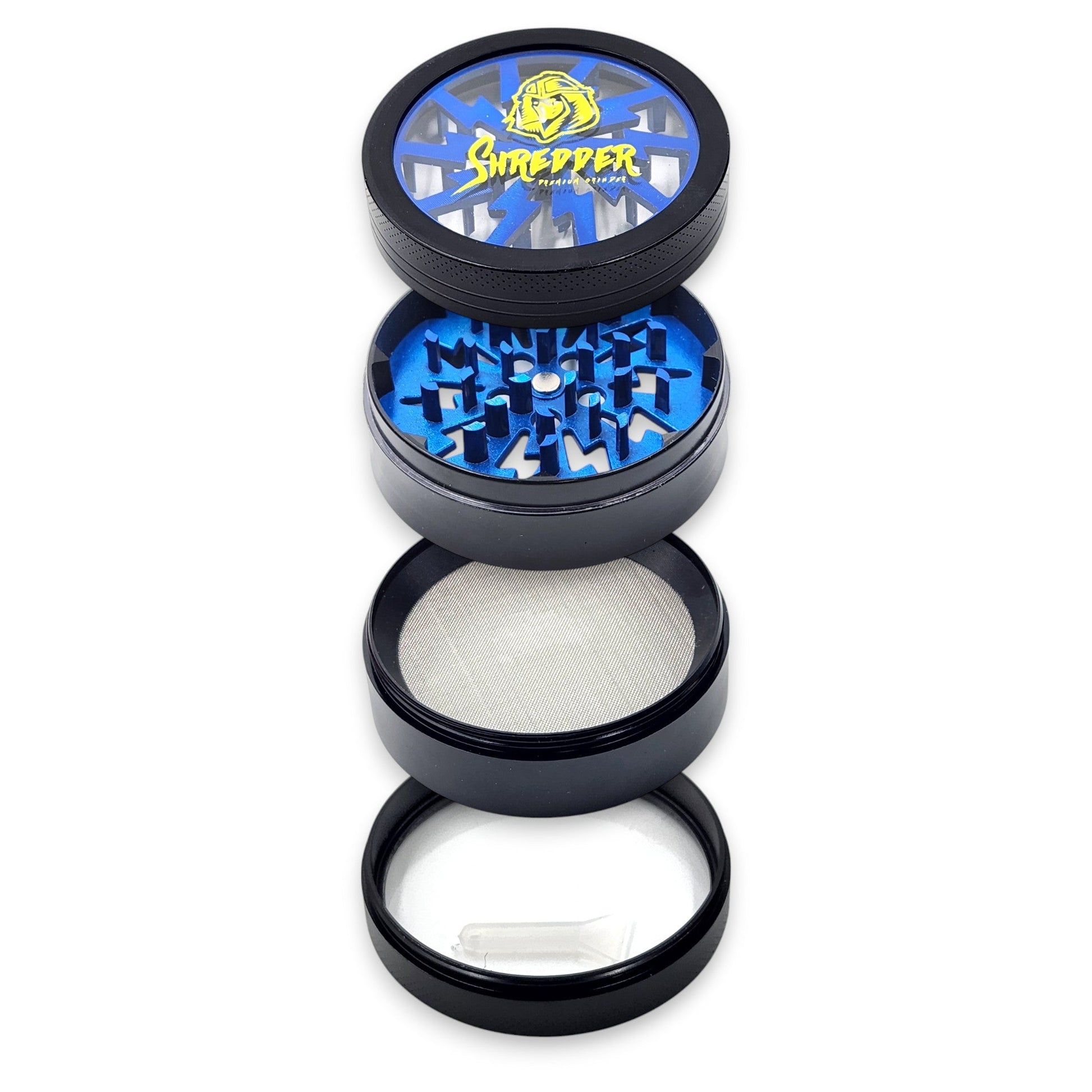 2 - 1/2" Shredder See Through Top Aluminum 4 Piece Grinder
