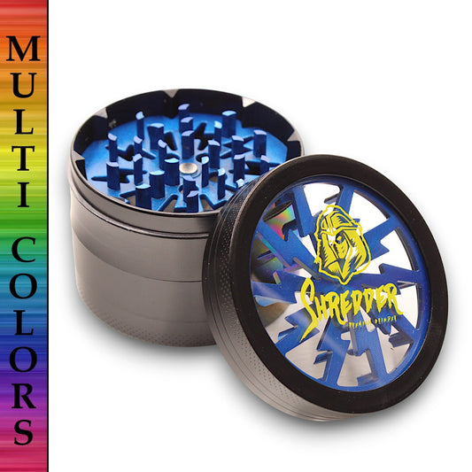 2 - 1/2" Shredder See Through Top Aluminum 4 Piece Grinder