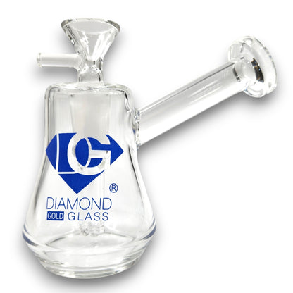 4.5" Diamond Glass Clear Glass Bubbler