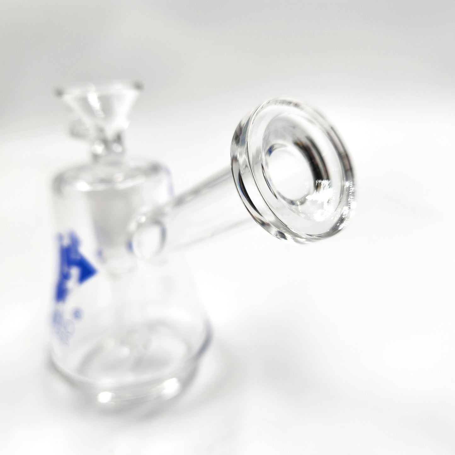 4" Diamond Clear Glass Bubbler