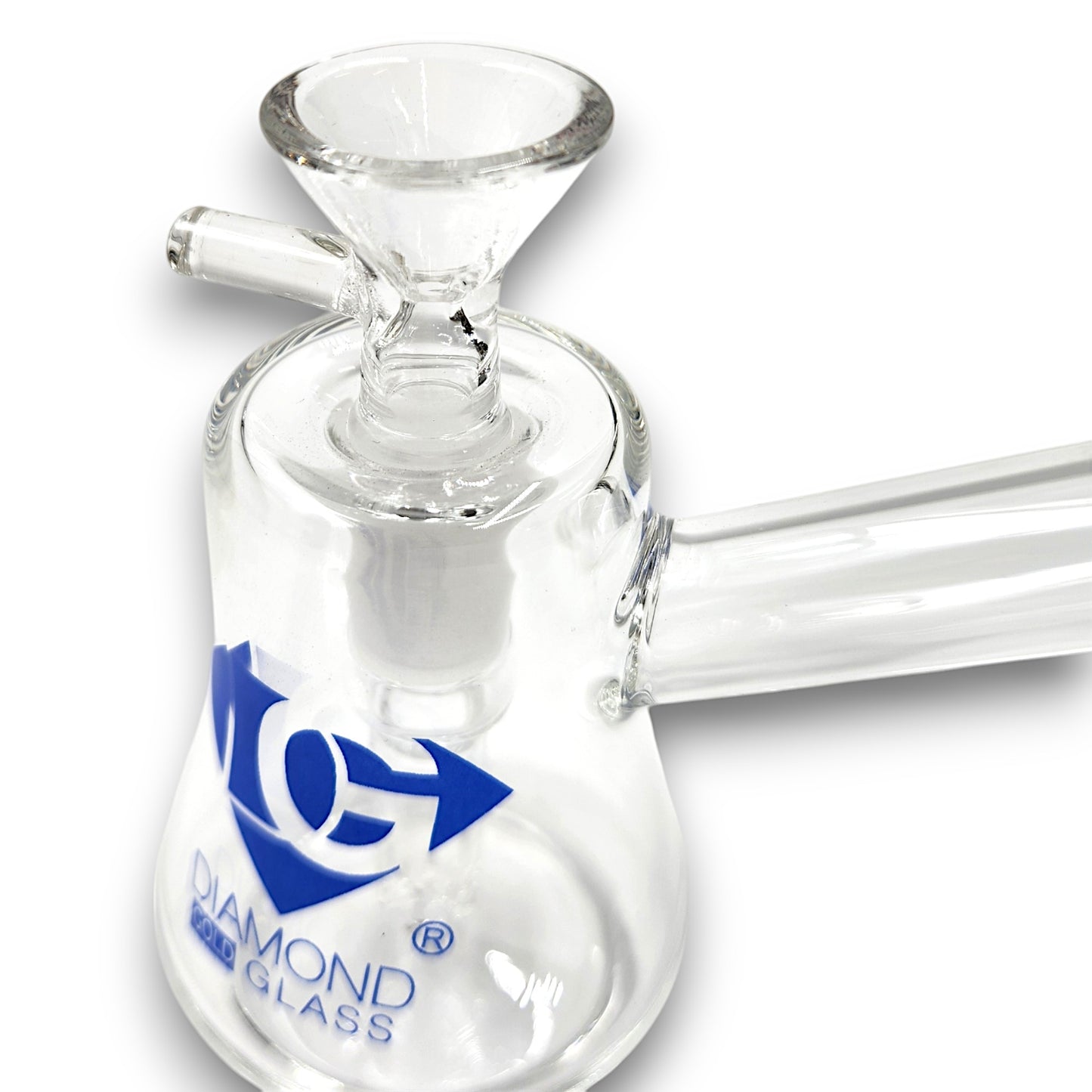 4.5" Diamond Glass Clear Glass Bubbler