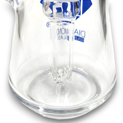 4.5" Diamond Glass Clear Glass Bubbler