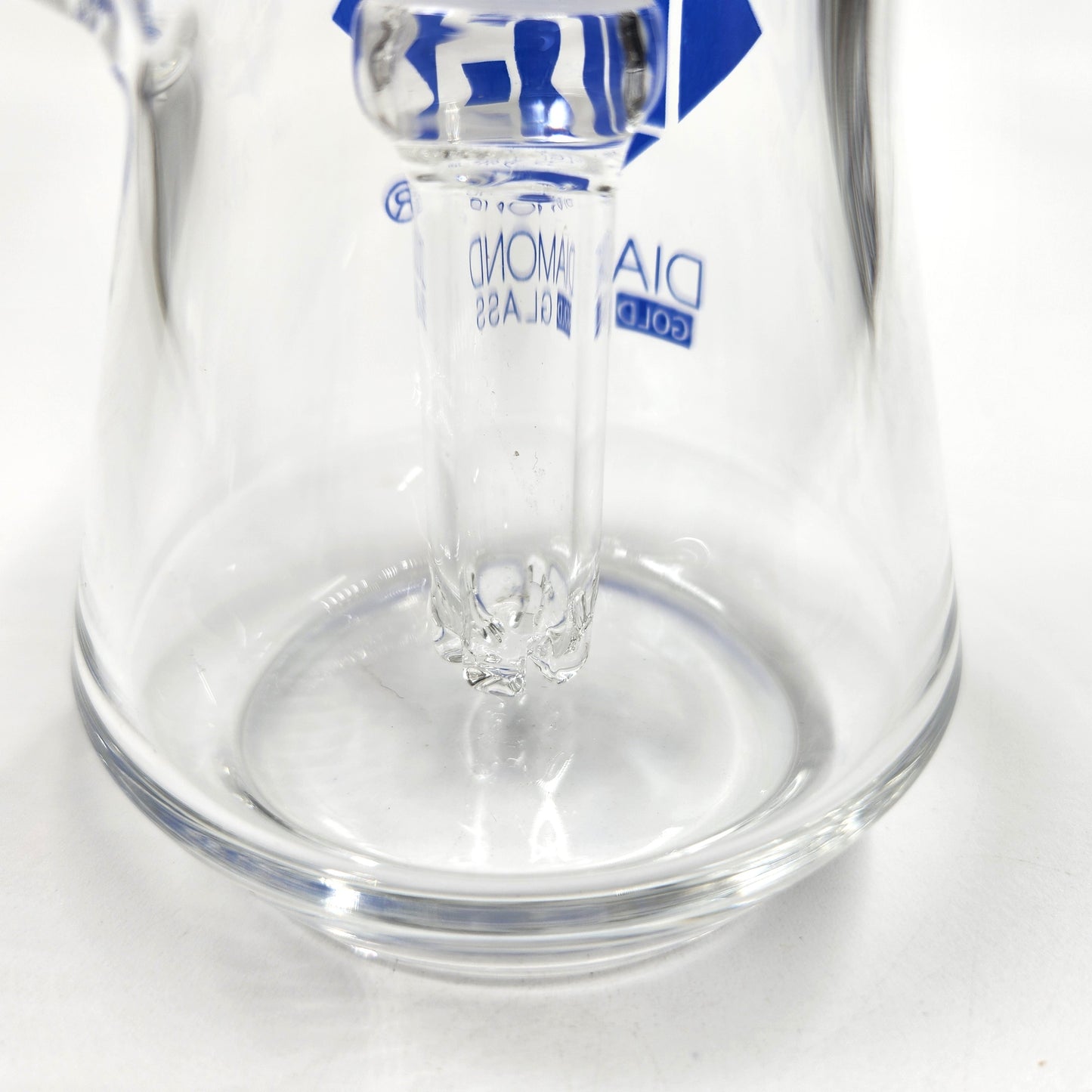 4" Diamond Clear Glass Bubbler