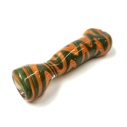 3.5" Green Orange Zig Zag Chillum