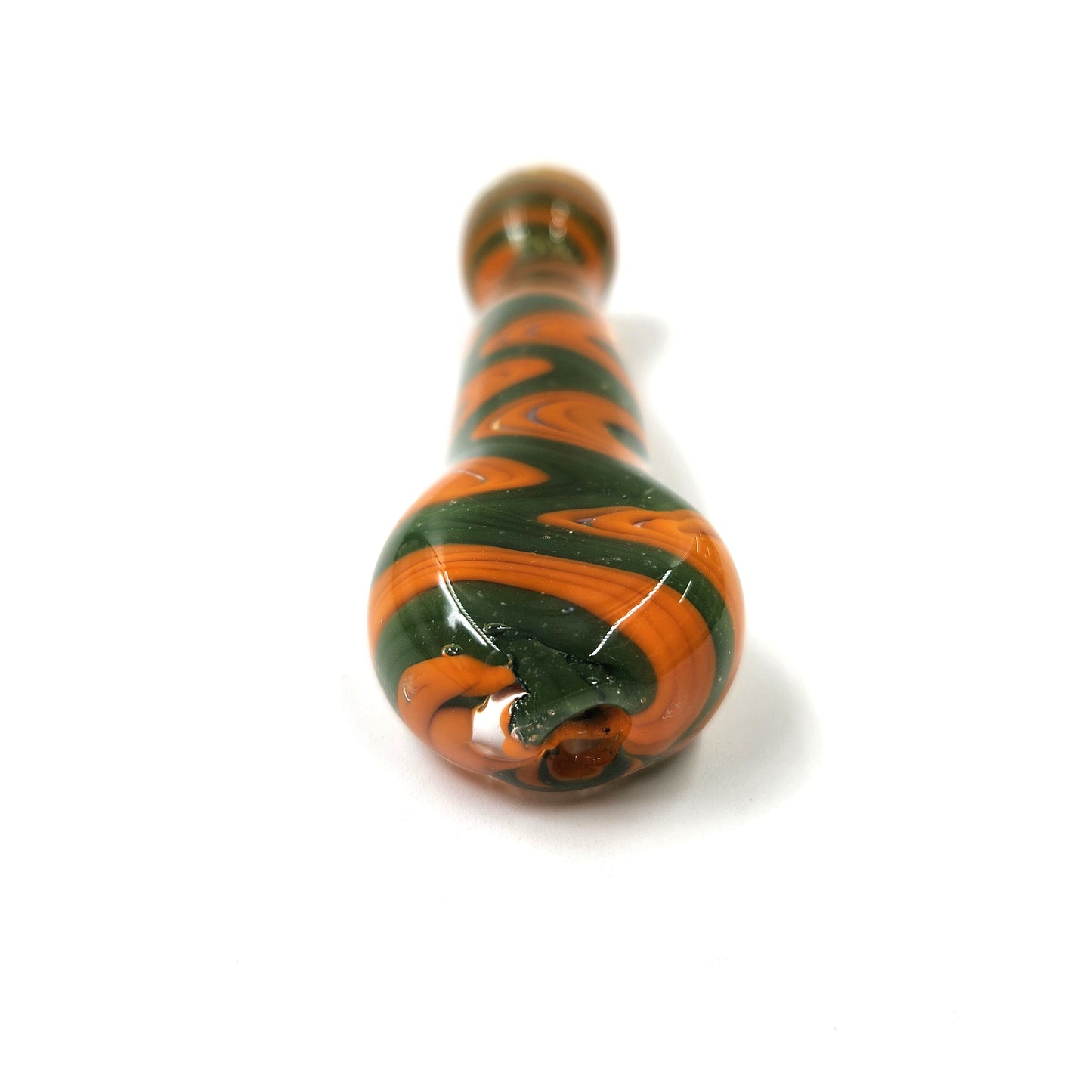 3.5" Green Orange Zig Zag Chillum