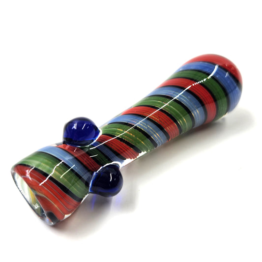 3.5" Blue Red Green Barber Pole Chillum