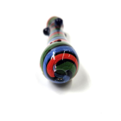 3.5" Blue Red Green Barber Pole Chillum