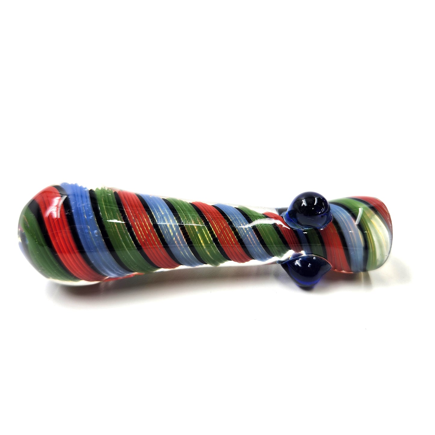 3.5" Blue Red Green Barber Pole Chillum