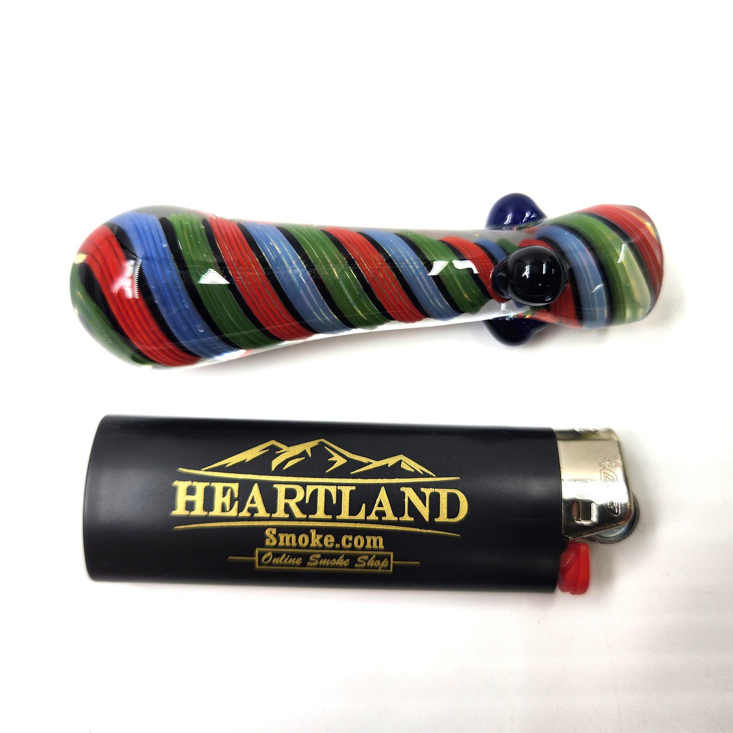 3.5" Blue Red Green Barber Pole Chillum