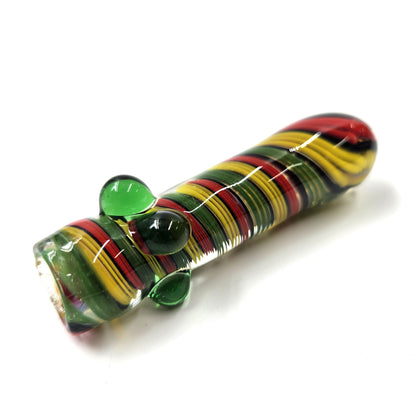 3.5" Yellow Green Red Barber Pole Chillum