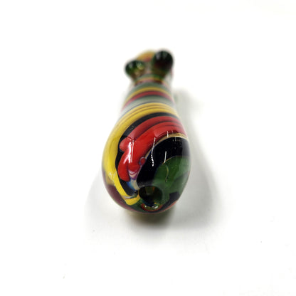 3.5" Yellow Green Red Barber Pole Chillum