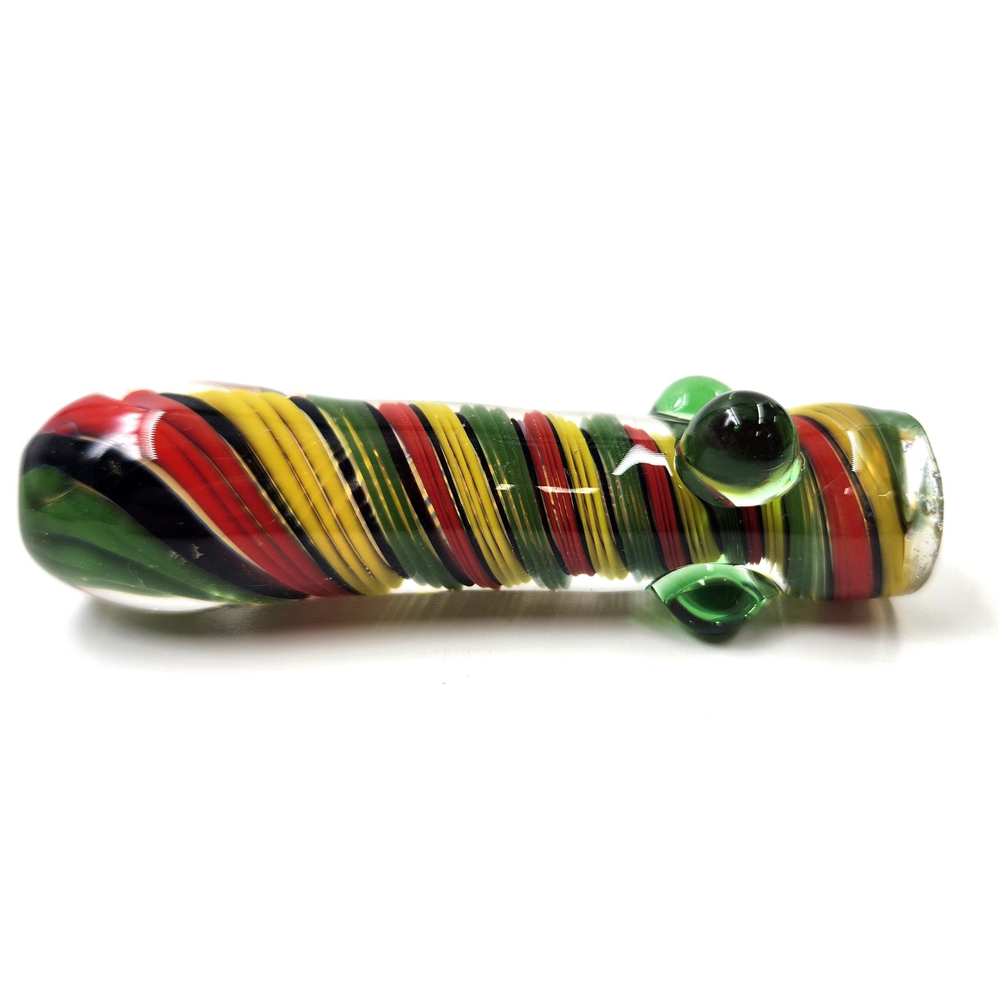 3.5" Yellow Green Red Barber Pole Chillum