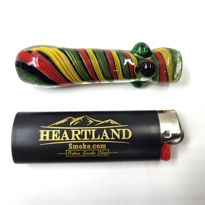 3.5" Yellow Green Red Barber Pole Chillum