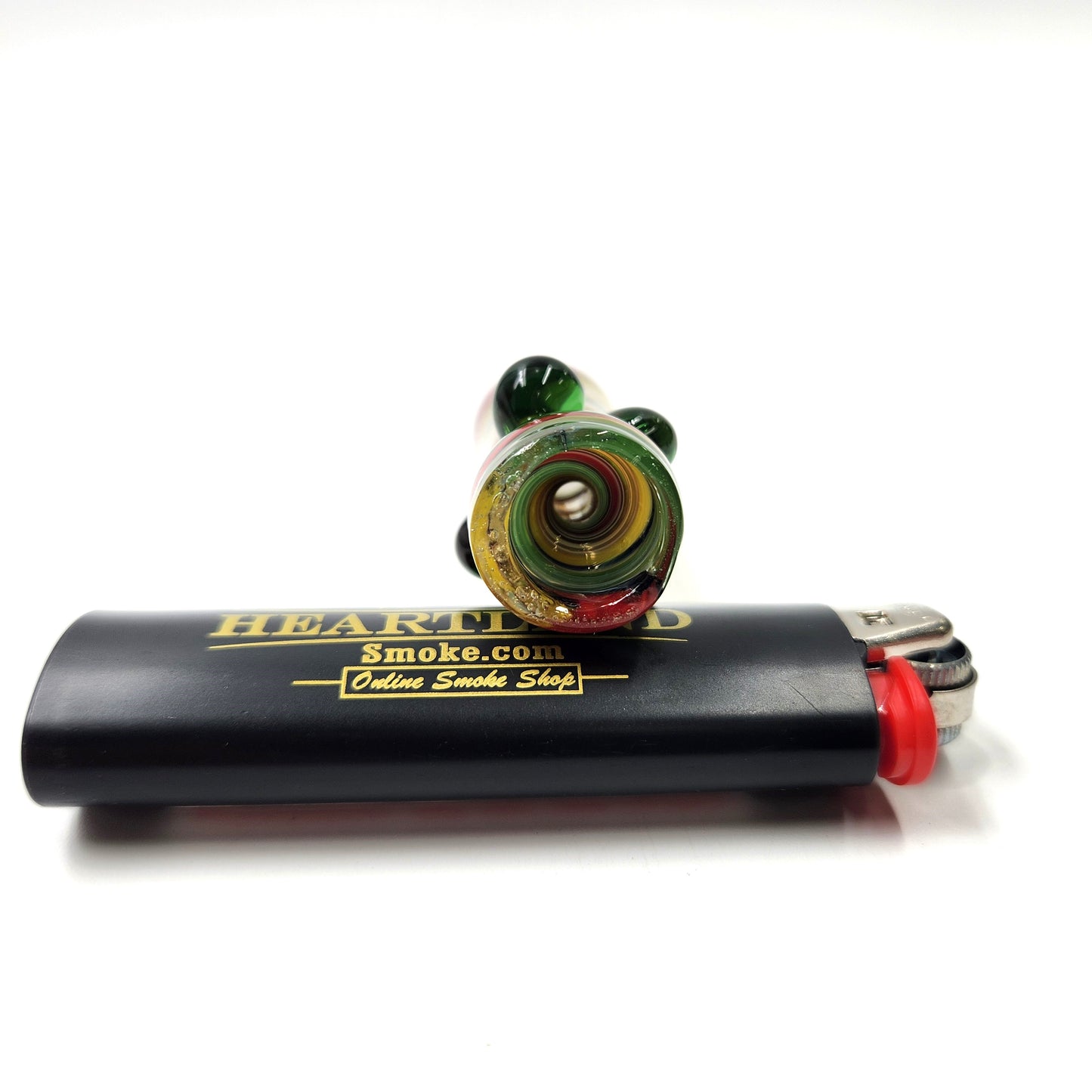 3.5" Yellow Green Red Barber Pole Chillum