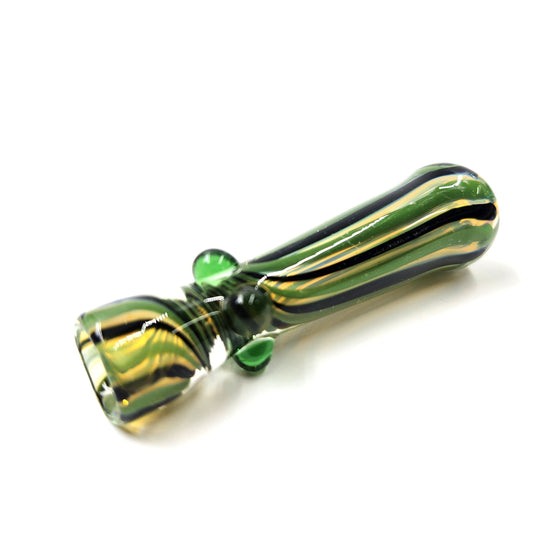 3.5" Green Black Striped Chillum