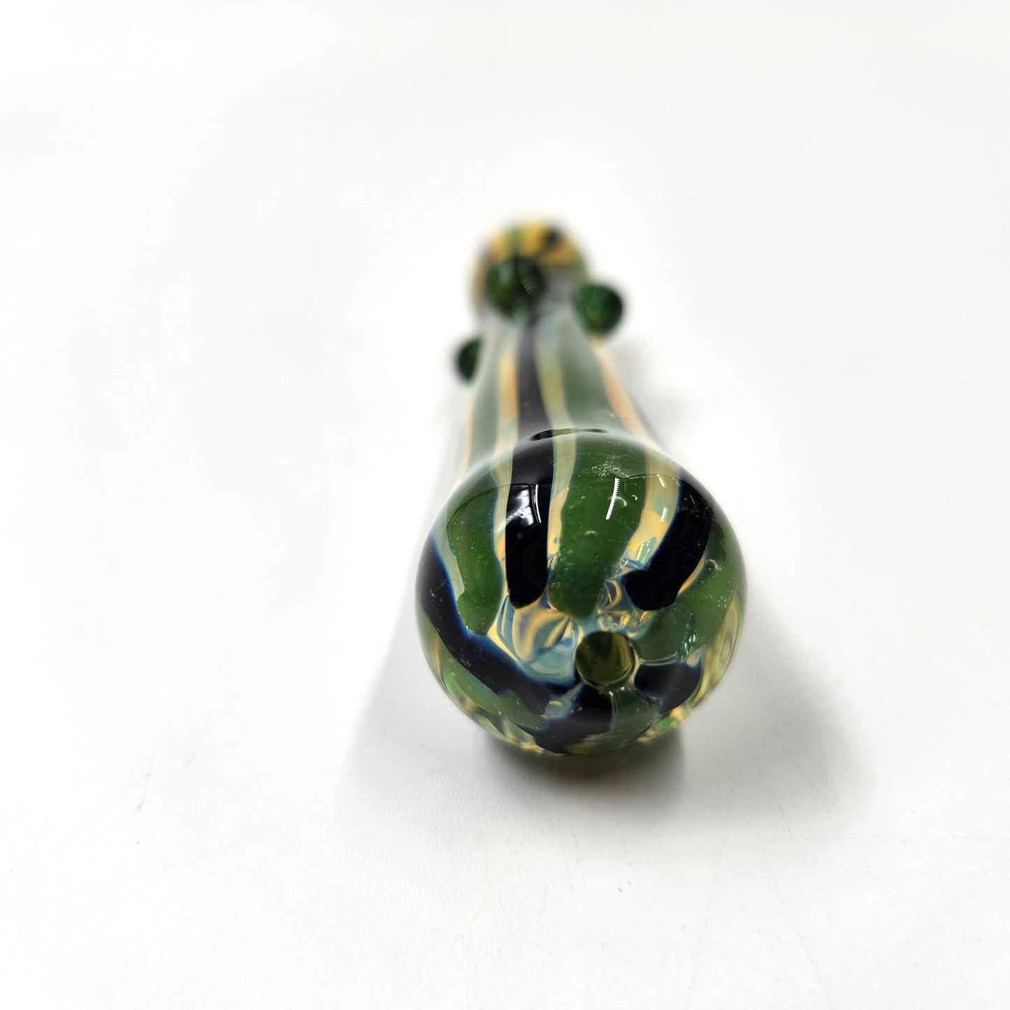 3.5" Green Black Striped Chillum