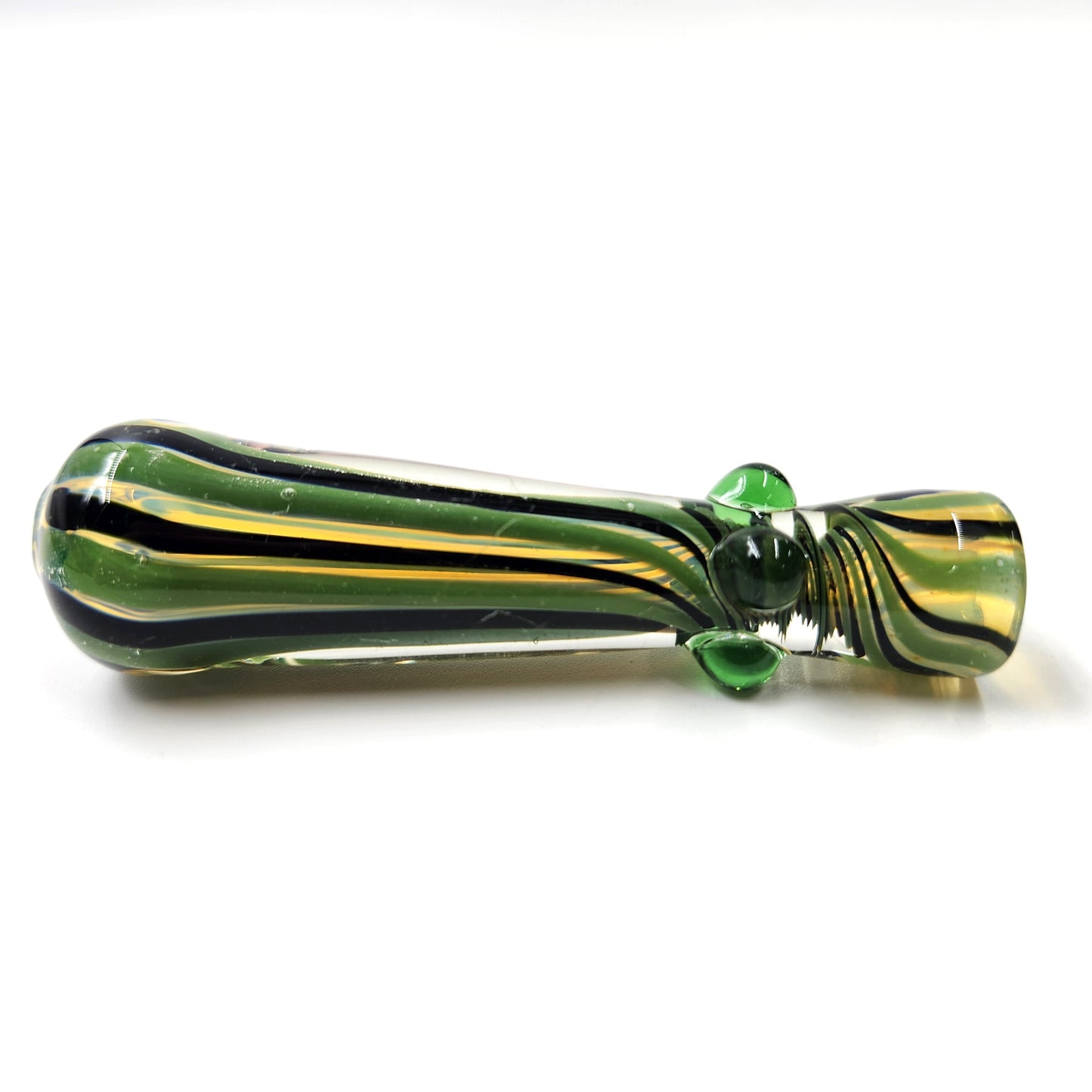 3.5" Green Black Striped Chillum