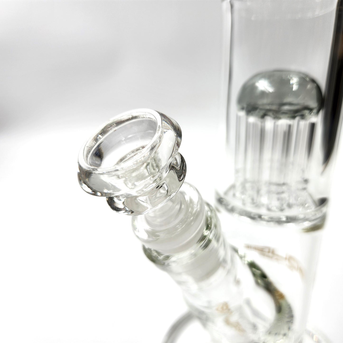 18" Bougie Glass Tree Perc Straight Tube Bong