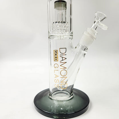 15" Diamond Glass Matrix Showerhead Perc Straight Tube Bong