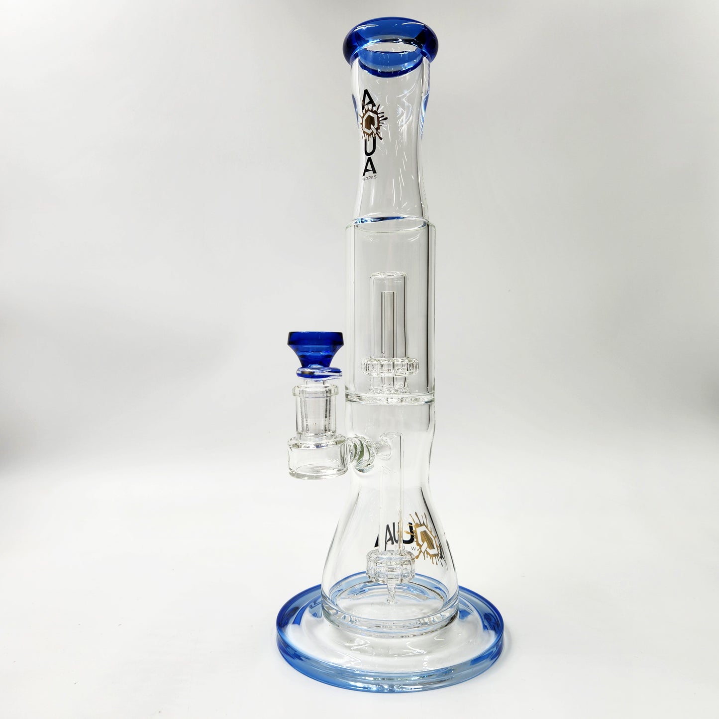 13" Aqua Works Showerhead Perc Cone Straight Tube Bong