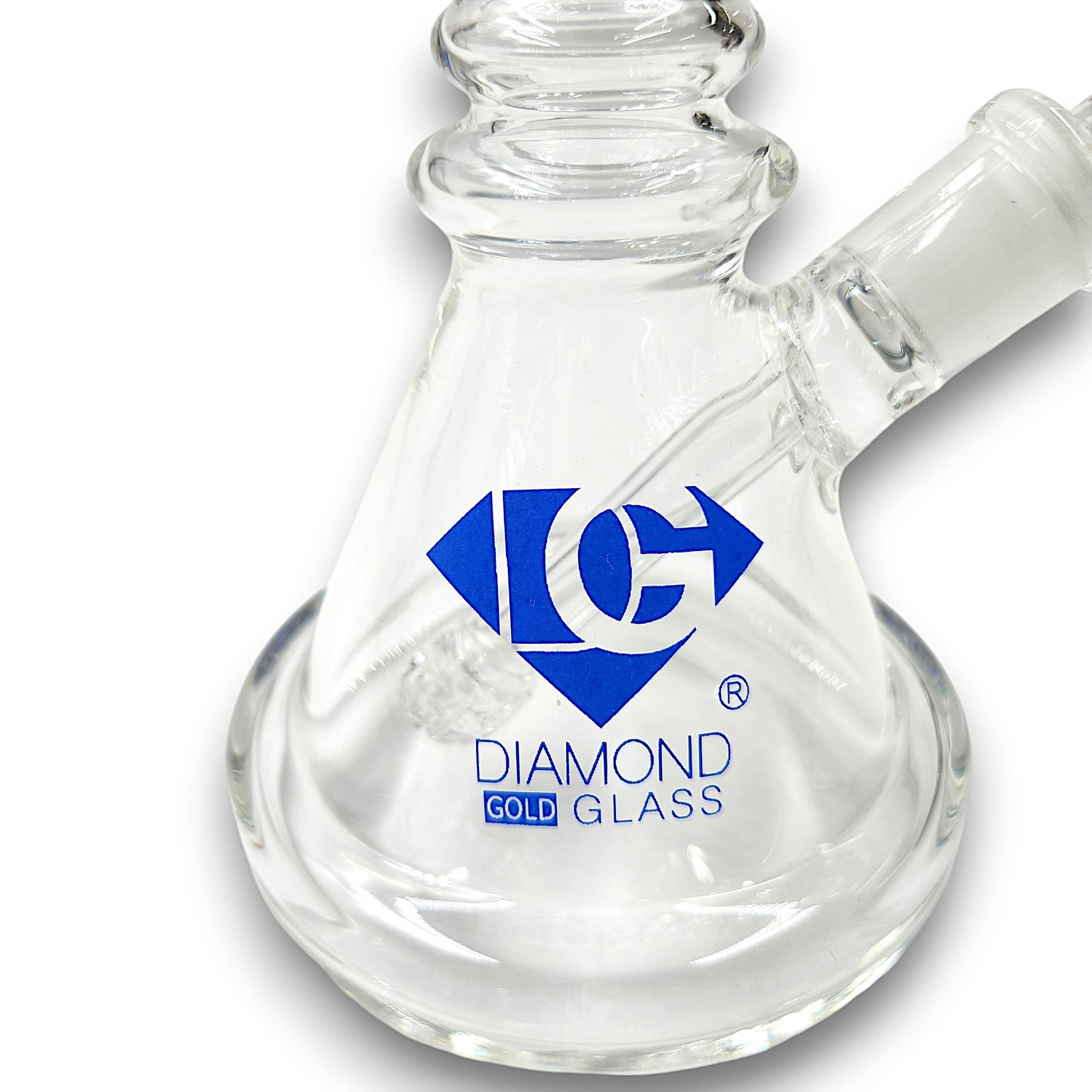 7" Diamond Gold Glass Pyramid Beaker