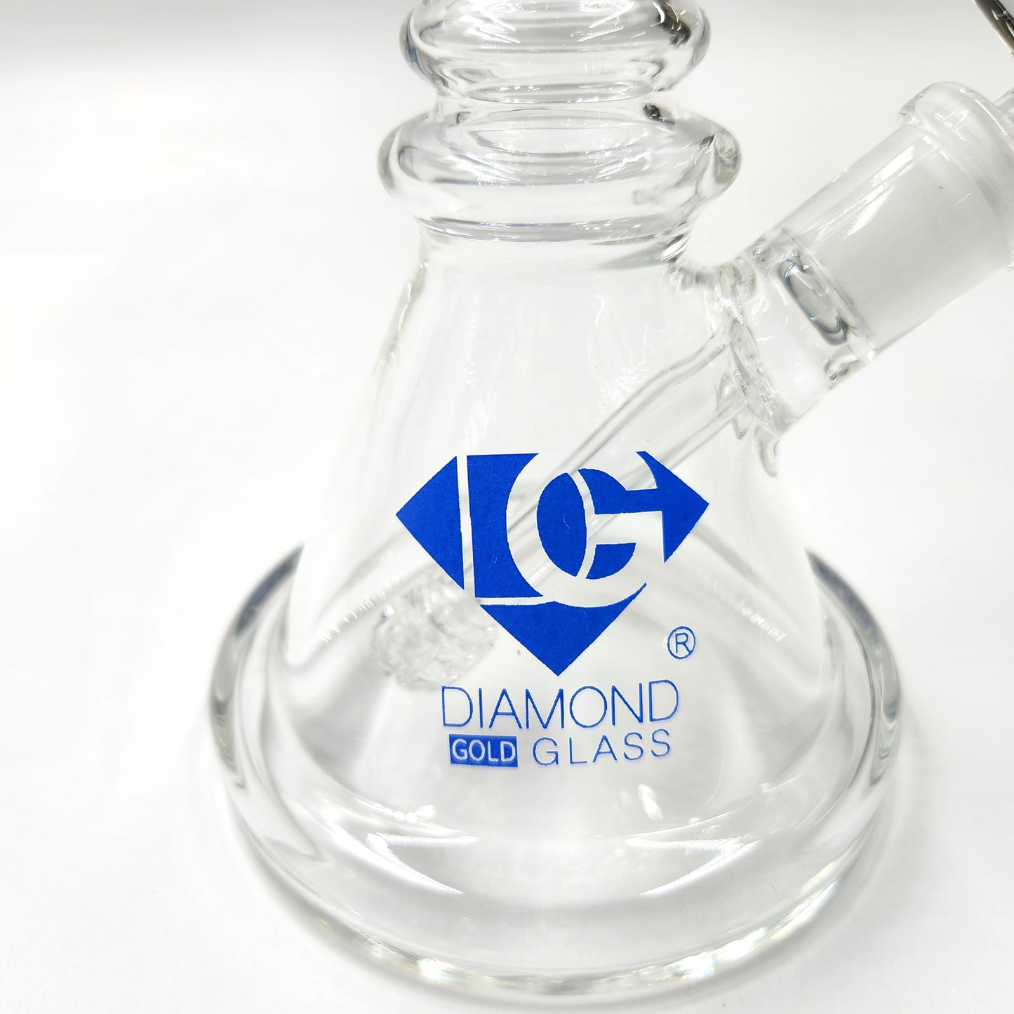 7" Diamond Gold Glass Pyramid Beaker